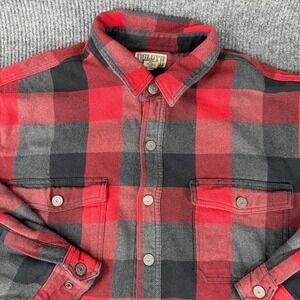 Duluth Trading Co Jacket Men's 2XL Tall Plaid Heavy Flannel Shirt Jacket Lined